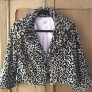 CAbi Lola Leopard Fur Shrug